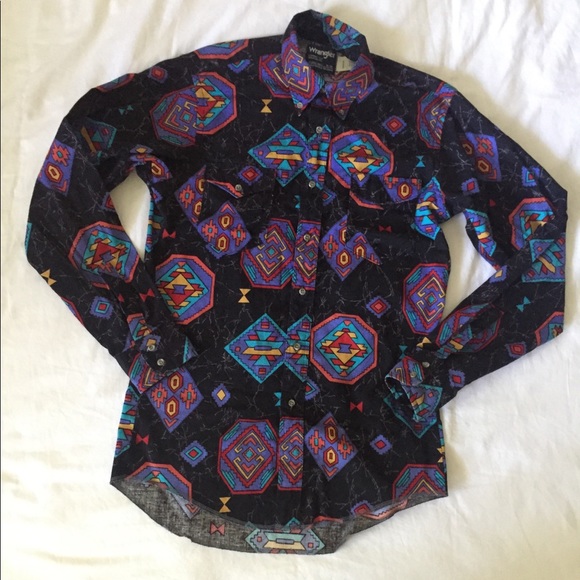 Wrangler Other - Vintage 90s Wrangler Geometric Print Button Down